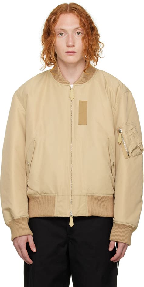 burberry black double zip bomber jacket|Burberry bomber jacket beige.